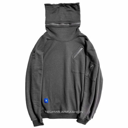 Techwear High Collar Hoodie