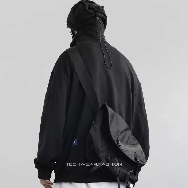 Techwear High Collar Hoodie