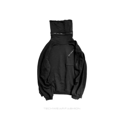 Techwear High Collar Hoodie