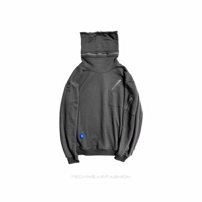 Techwear High Collar Hoodie