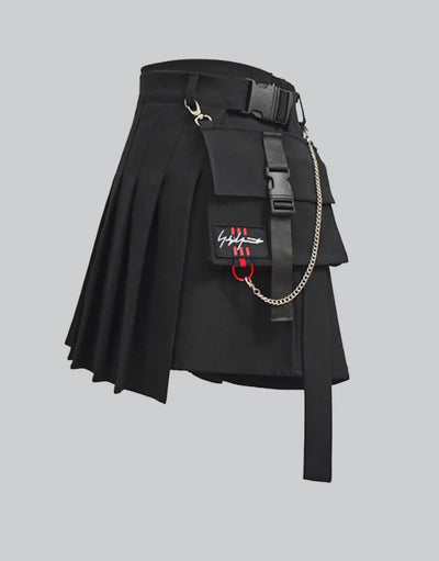 Techwear High Waist Cargo Skirt