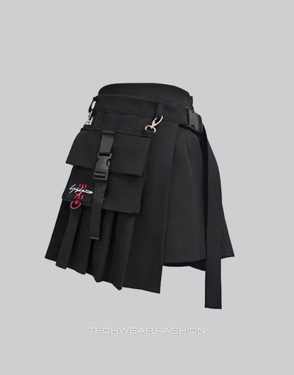 Techwear High Waist Cargo Skirt