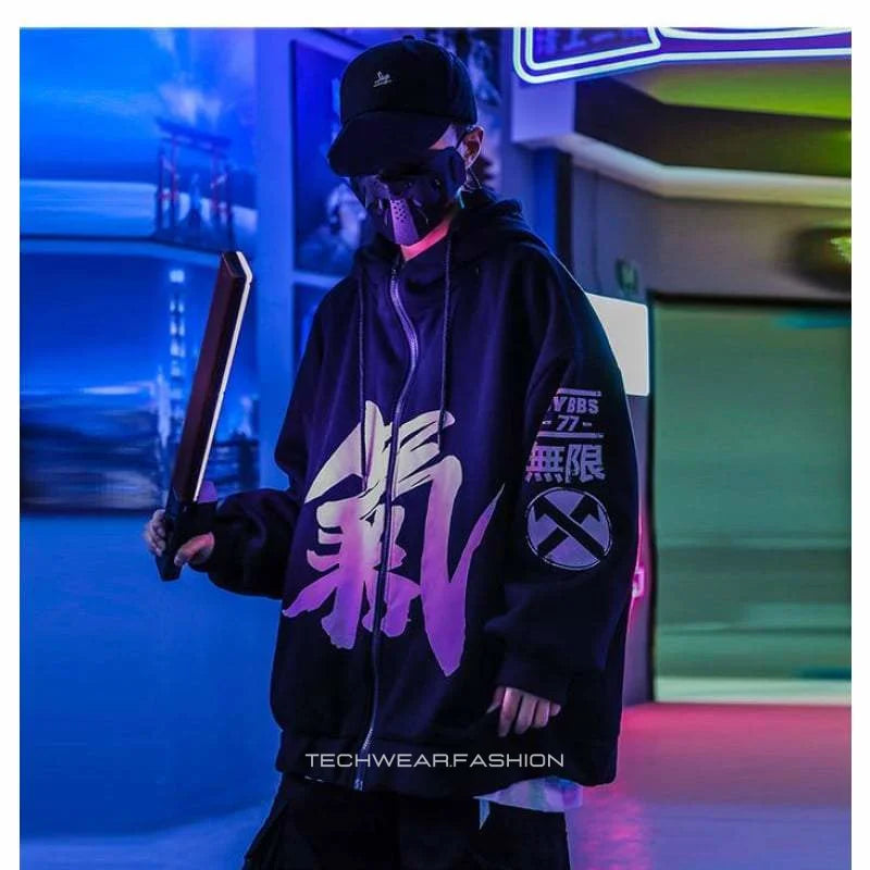 Techwear Japanese Zip-up Hoodie