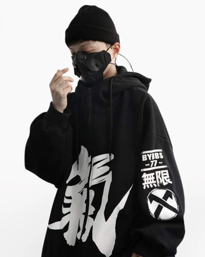 Techwear Japanese Zip-up Hoodie