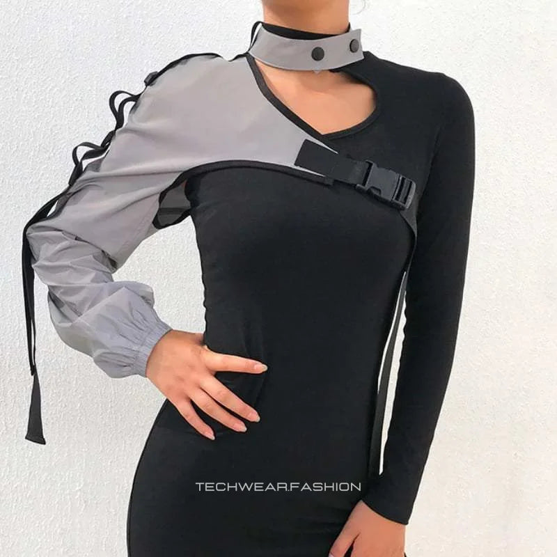 Techwear one shoulder top women