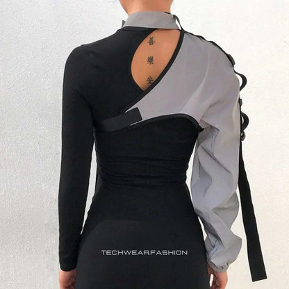 Techwear one shoulder top women