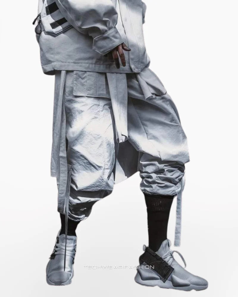 Techwear Streetwear White Pants