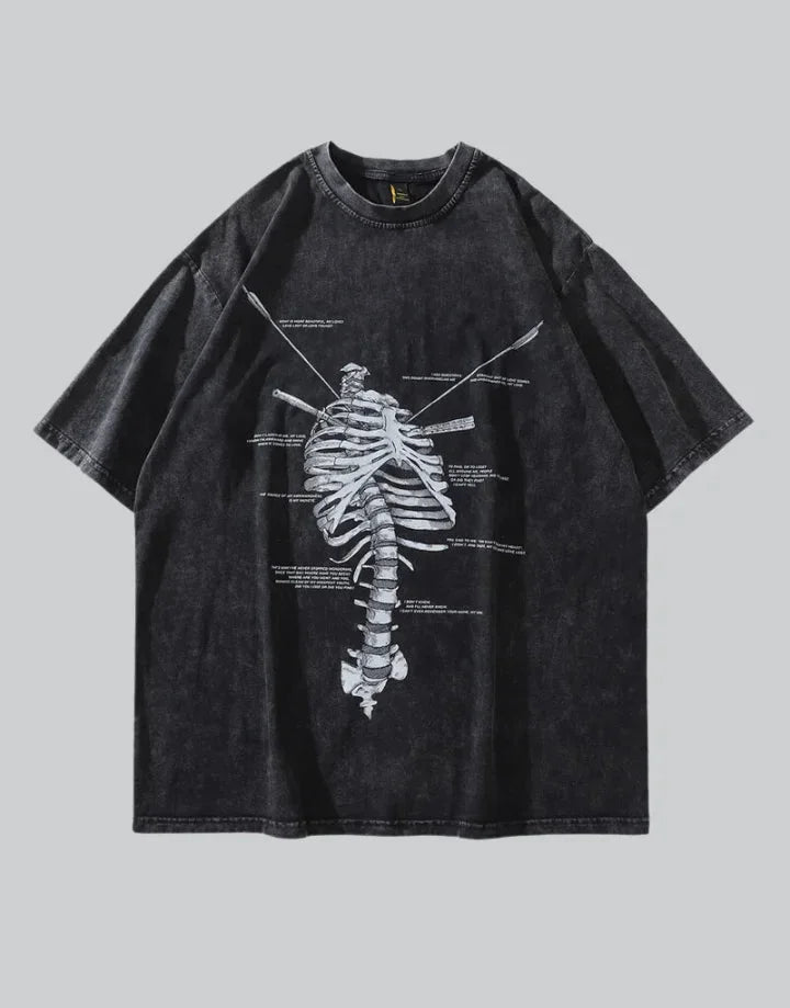 Techwear Vintage Skeleton Shirt