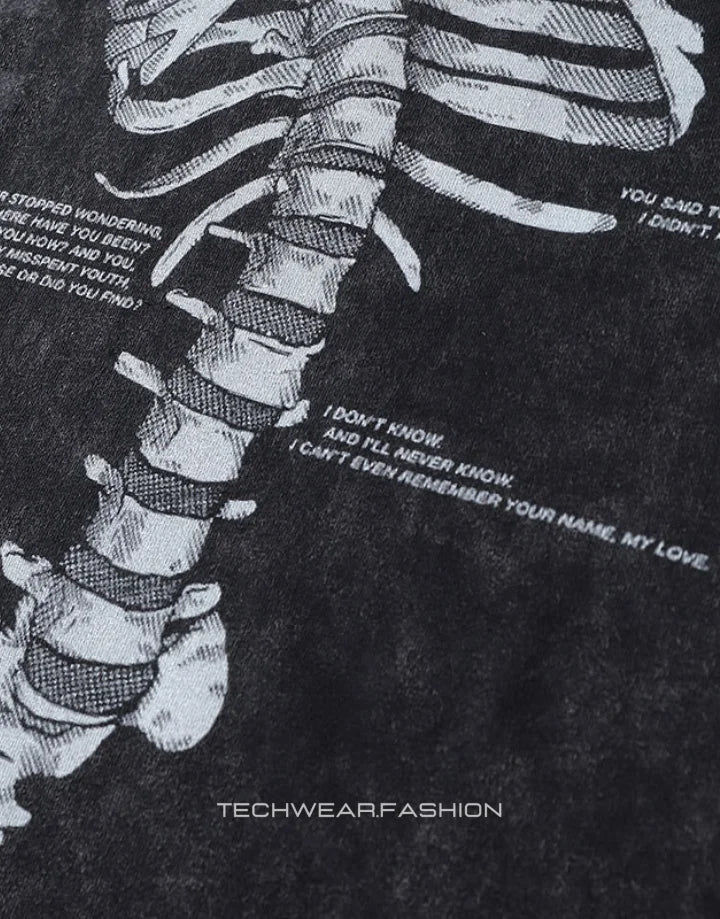 Techwear Vintage Skeleton Shirt