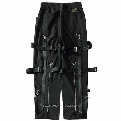 Techwear wide leg cargo pants