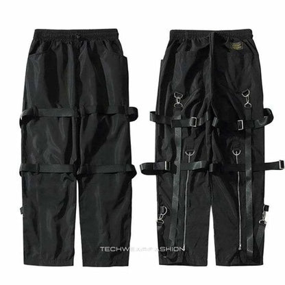 Techwear wide leg cargo pants