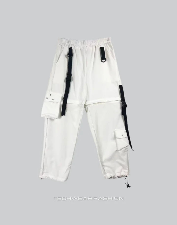 Techwear Womens White Cargo Pants