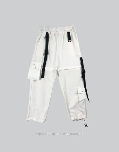 Techwear Womens White Cargo Pants