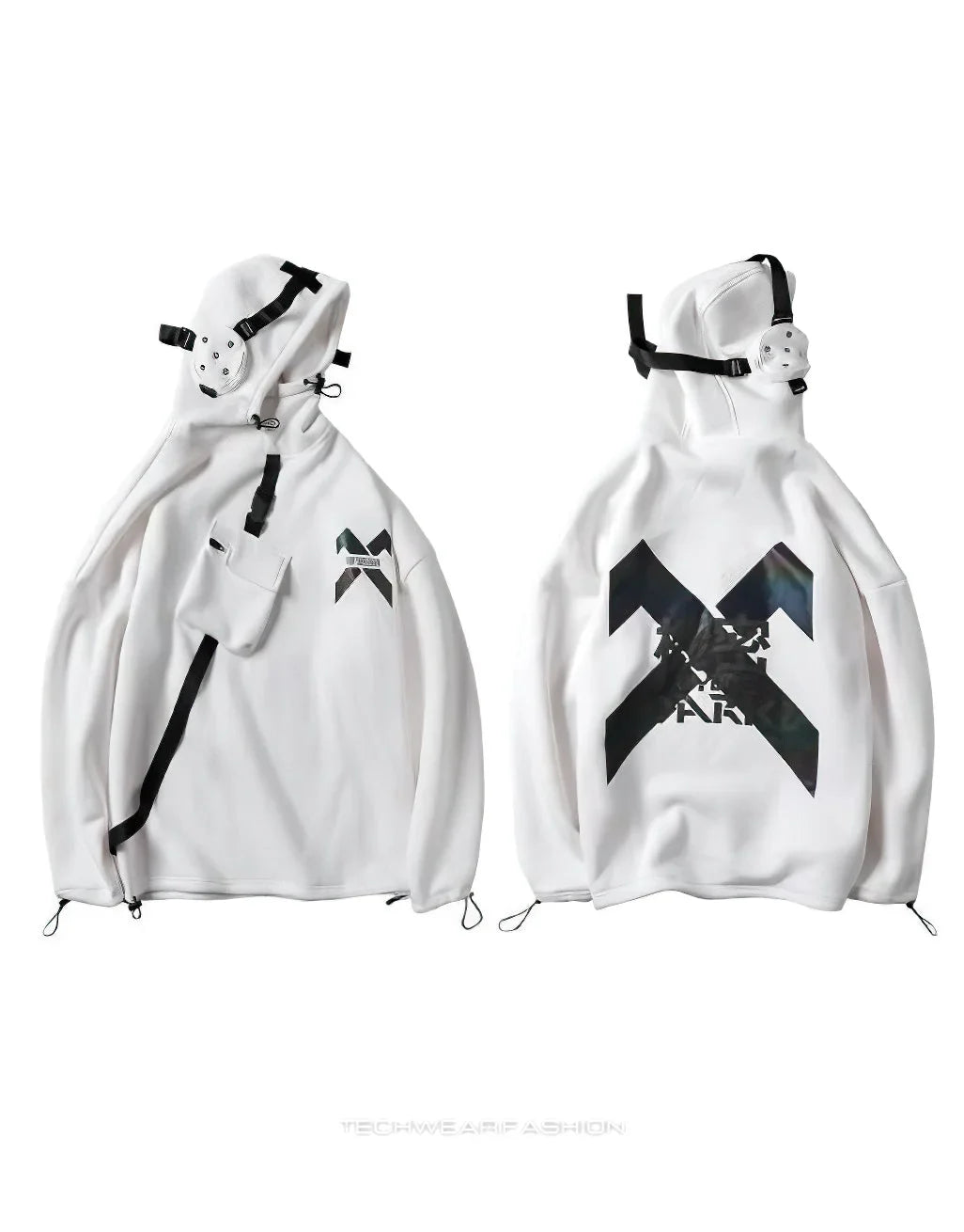 White Techwear Hoodie