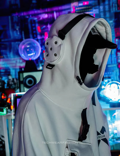 White Techwear Hoodie