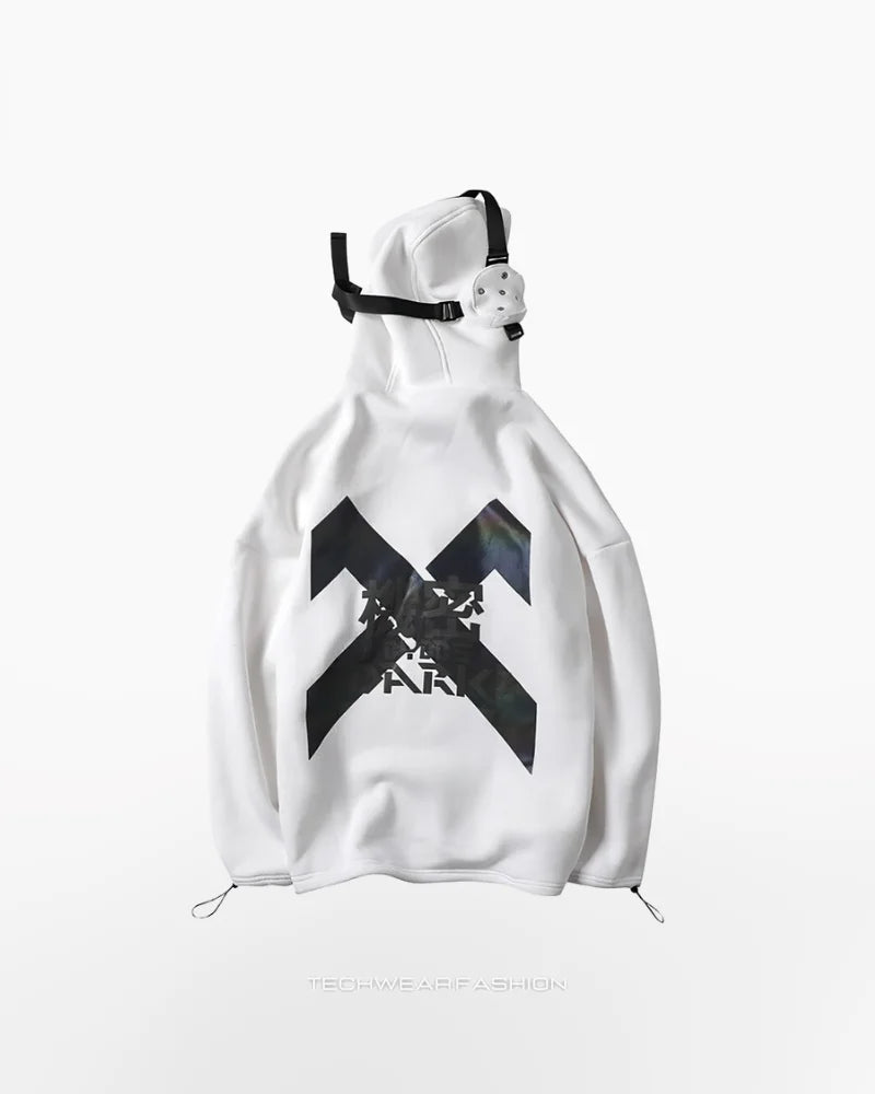 White Techwear Hoodie