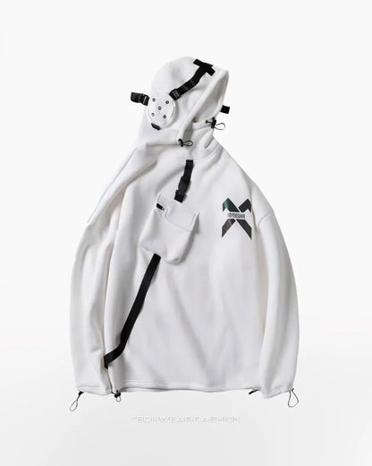 White Techwear Hoodie