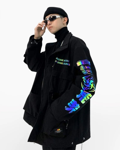 Techwear Black Reflective Jacket