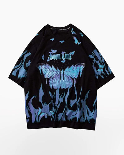 Techwear Blue Butterfly Shirt
