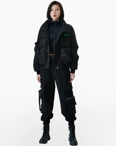 Techwear Cargo utility jacket for women