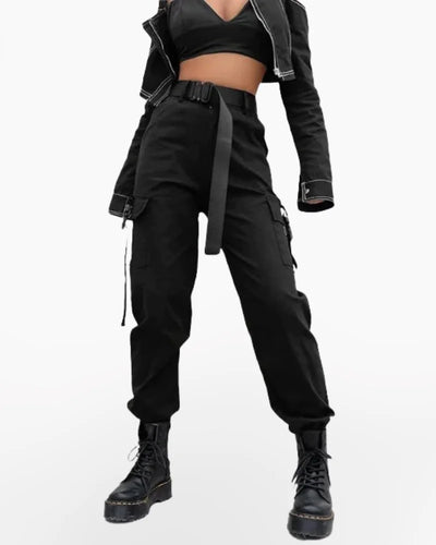 Techwear women’s black tactical pants